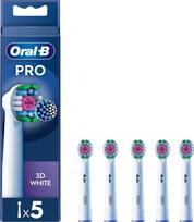 Oral B - Pro 3D White Toothbrush Heads - White - 5 count