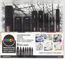 Posca - 8 Nib Size Black Set (401619)