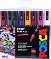 Posca - PC5M - Medium Tip Pen - Deep colors, 8 pc