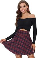 Languotas sijonas moterims Allegra K, raudonas, XS