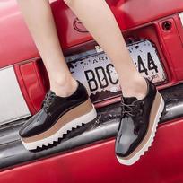Fashion Women's Wedge Shoes Sneakers Platform Thick Sole High PU Rubber Women's Sneakers With Platform Wedge Shoes Thick Sole Rubber Hig 35