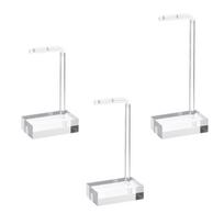 3Pcs Portable Clear Acrylic Earring Display Stand Set 3 Sizes Jewelry Holder for Retail Photography and Home Storage