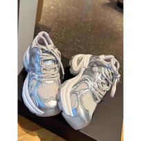 Women's shoes platform mesh breathable silver dad shoes summer new fashion heightening versatile casual sports shoes 35 sidabras