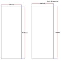 Dušo kabinos galinis stiklas 595x1505 juodas
