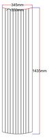 Dušo kabinos šoninis stiklas lenktas 345x1435 (350 mm) skaidrus dekoras 4.36.