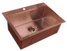 Nerūdijančio plieno plautuvė D6045HC COPPERY su sifonu