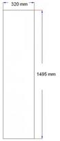 Dušo kabinos šoninis stiklas tiesus 320x1495 mm šinšil 8.10