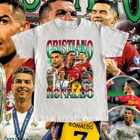 Vyriški laisvalaikio marškinėliai Portugalija C Ronaldo CR7 trumpomis rankovėmis Moteriški laisvi didelio dydžio marškinėliai Medvilniniai Ne. 7 Rijado marškinėlių viršūnės S