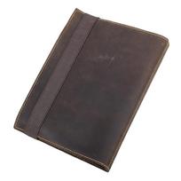 Handmade A5 Crazy Horse Leather Notebook with 6-Ring Binder & Replaceable Pages ruda