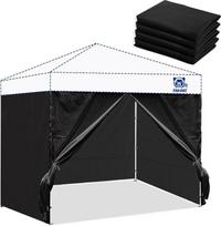 "Fanpat Pack of 3 Side Walls for Gazebo", vandeniui atspari pavėsinė, 3 x 3 šoninės plokštės, pavėsinės šoninė siena, 99% UV apsauga, tik 3 šoninės sienos, stoginė neįtraukta (juoda, 3 vnt.)