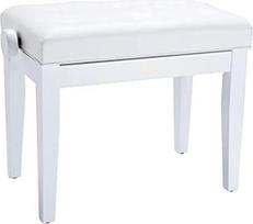 Baltos satino spalvos "Roland" pianino suolas su viniline sėdyne - RPB-300WH