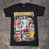 Cristiano Ronaldo futbolo grafinis marškinėlis Europos ir Amerikos vasaros naujas vyriškas ir moteriškas grynos medvilnės viršus S