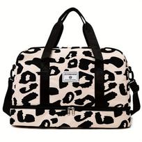 Fashionable Printed Travel Bag Large Capacity Travel Handbag Short Distance Travel Bags Leopard Print Leisure Women's Bags Vacation Storage Bags