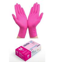 Vienkartinės nitrilo pirštinės Santex Nitriflex Magenta, rožinės, 100 vnt.