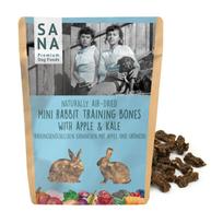 Treniruočių skanėstai šunims mini kauliukai Sana Dog su triušiena, obuoliais ir kale kopūstu