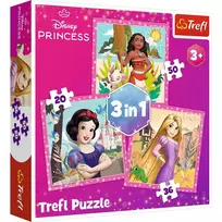 Puzzle 3in1 Disney Princesses Beautiful flowers