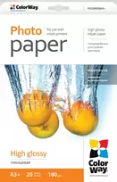 ColorWay High Glossy Photo Paper, 180g/m, A3+, 20pcs.