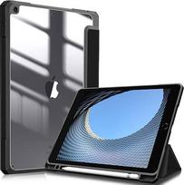 "Fintie" hibridinis dėklas, skirtas 10,2 colio 9 kartos "iPad" 2021/8. 2020/7 Gen 2019 su rašiklio laikikliu - smūgiams atsparus dėklas su permatomu kietu dėklu nugarėlėje - juodas