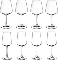 "Villeroy & Boch" - "Ovid" vyno taurių kombinuotas rinkinys, 8 dalys, krištolo taurės raudonajam ir baltajam vynui, galima plauti indaplovėje