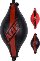 AQF dvigubo galo greičio kamuolys Maya Hide Leather Boxing Dodge Speed Bag Punching MMA Workout Floor to Ceiling Rope