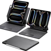 ESR "iPad Pro" 13 colių (M4, 2024) dėklas su klaviatūra, klaviatūros dėklas su reguliuojamu magnetiniu stovu, aukštas / pakeltas režimas, nuimamas apsauginis dėklas, serija "Rebound 360", antracito spalvos