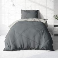 Träumschön Flannelette patalynė 135 x 200 cm 4 dalių pūkuota dvipusė patalynė pilka 100 % medvilnė