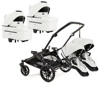 Emmaljunga Double Sento Polar White Leatherette Universalus vežimėlis dvynukams ar pametinukams