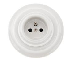 Bohemia-Design - Porcelianinė retro namų rozetė su rėmeliu 250V/16A balta