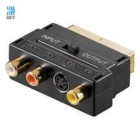 Riff Video Adapter SCART to 3 RCA + S-Video with ON/OFF Switch, Black