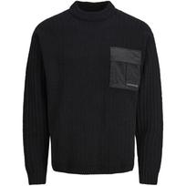 Megztinis vyrams, Juoda, JCOMETRO KNIT MOCK NEC