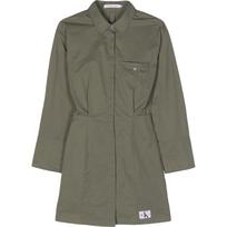 Midi suknelė moterims, Žalia, Shirt dress
