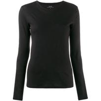 Marškiniai ilgomis rankovėmis moterims, Juoda, Crew neck long sleeve t-shirt