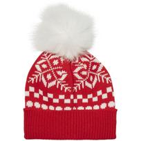 Kepurė moterims, Raudona, VMSNOWFLAKE PATTERN