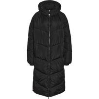 Pūkinis paltas moterims, Juoda, Flora long puffer jacket