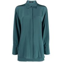 Marškiniai ilgomis rankovėmis moterims, Žalia, Bold crepe de soie blouse