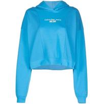 Džemperis moterims, Mėlyna, Rib insert interlock hoodie