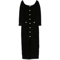 Midi suknelė moterims, Juoda, Chenille knit maxi dress