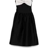 Midi suknelė moterims, Juoda, Taffeta contrast bow dress
