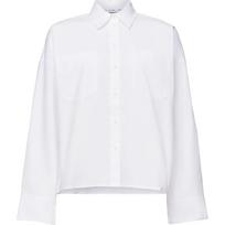 Palaidinės moterims, Balta, Long Sleeve Poplin Shirt