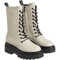 Aulinukai moterims, Smėlio, FLATFORM MID LACEUP BOOT
