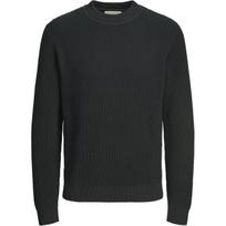 Megztinis vyrams, Juoda, Viggo waffle knit crew neck