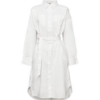 Midi suknelė moterims, Balta, linen dress