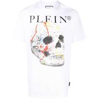 Marškinėliai trump. rankovėmis vyrams, Balta, T-shirt Round Neck SS Skull