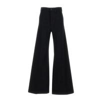 Kelnės moterims, Juoda, Full length flat front