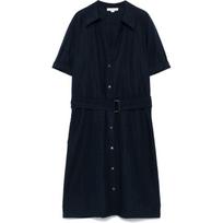 Midi suknelė moterims, Mėlyna, Cuffed s/s belted shirt dress