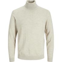 Megztinis su kaklu vyrams, Smėlio, Merino knit roll neck
