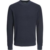 Megztinis vyrams, Mėlyna, Viggo waffle knit crew neck