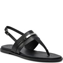 Basutės moterims, Juoda, Flat sandal metal bar