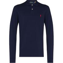 Polo marškiniai ilgos rank. vyrams, Mėlyna, Long sleeve knit