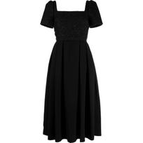 Midi suknelė moterims, Juoda, Black boucle midi dress